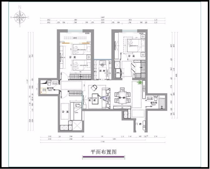 宣興大廈新中式風格戶型圖裝修效果圖