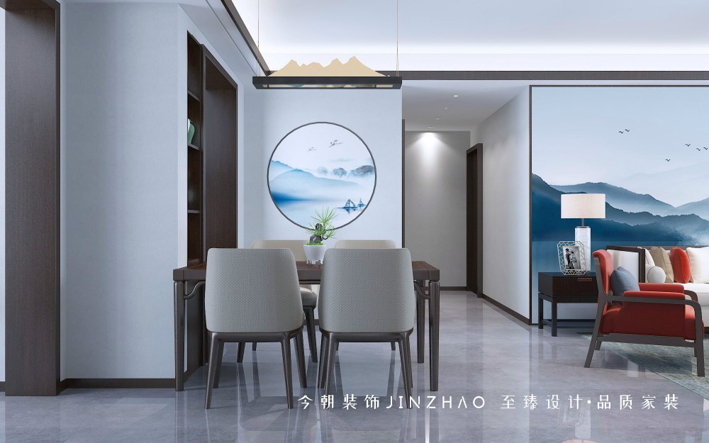 君悅府新中式風(fēng)格餐廳裝修效果圖