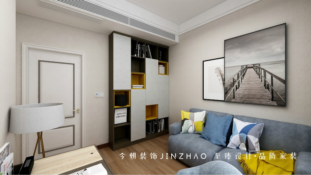 融創(chuàng)中心現(xiàn)代簡約風格書房裝修效果圖