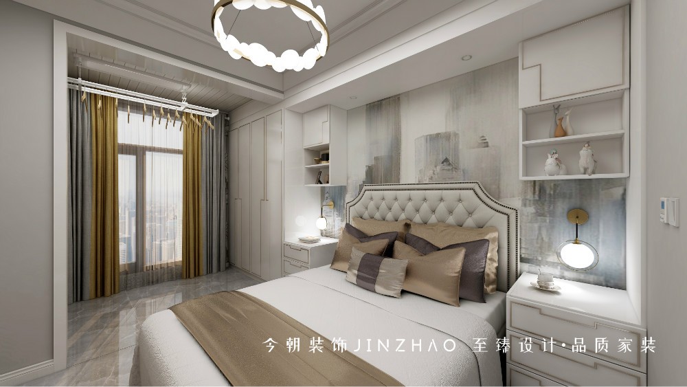 融創(chuàng)中心現(xiàn)代簡(jiǎn)約風(fēng)格次臥裝修效果圖