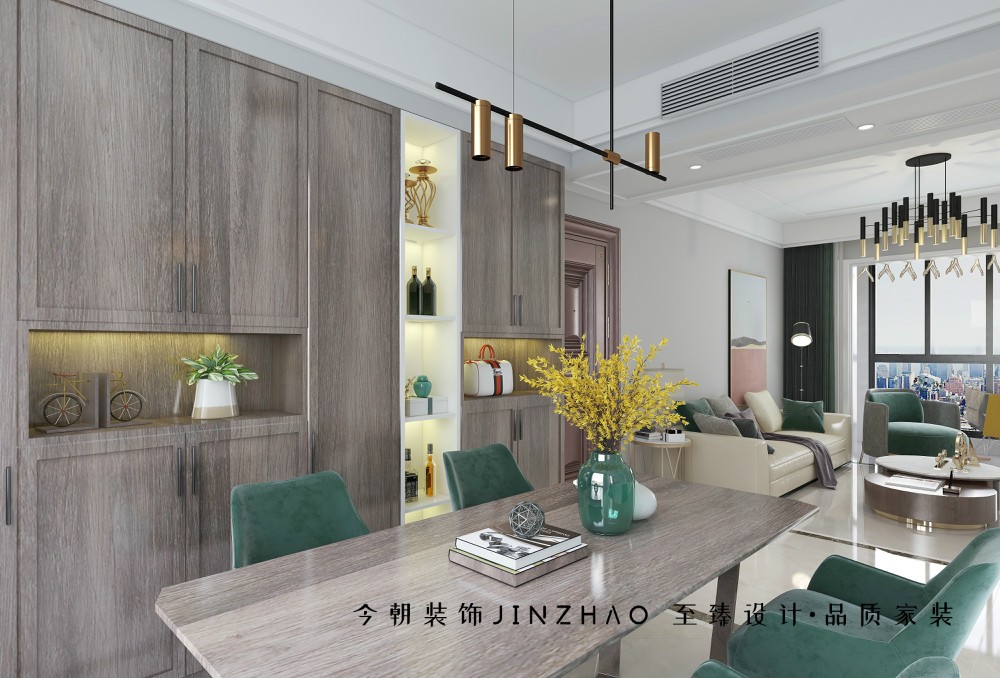 融創(chuàng)中心現(xiàn)代簡約風(fēng)格餐廳裝修效果圖