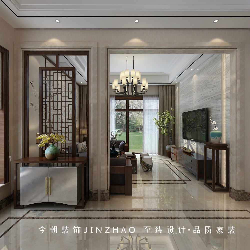 碧桂園新中式風(fēng)格玄關(guān)裝修效果圖