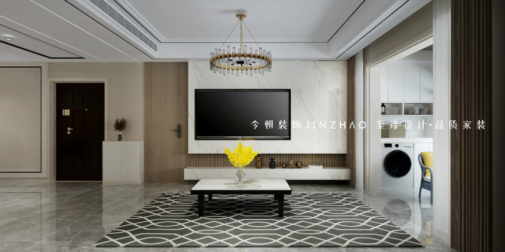 萬合名著現(xiàn)代簡約風格客廳裝修效果圖